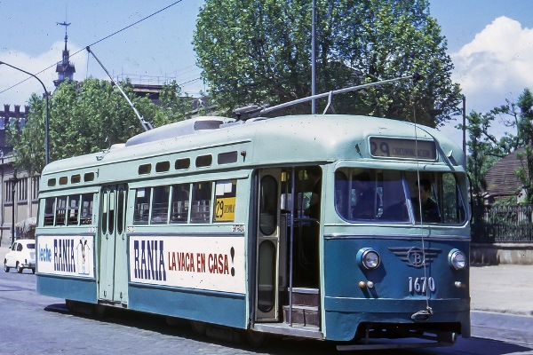 El tramvia 1670 a la línia 29 el 1967 / Foto: John F. Bromley Archives