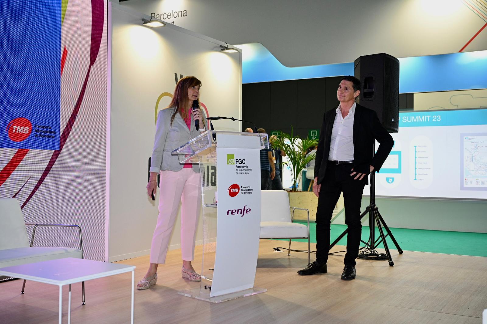 Cristina Güell i Albert Fonseca durant la seva presentació. /FOTO: M.A. CUARTERO (TMB)