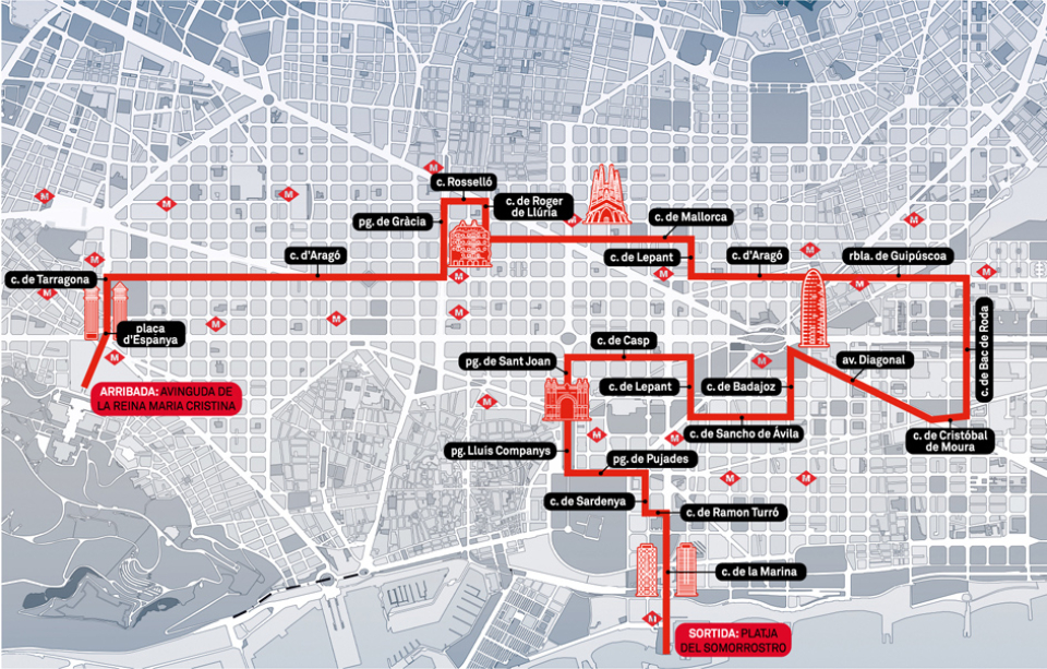 Recorregut de la primera etapa de La Vuelta / Imatge: Ajuntament de Barcelona