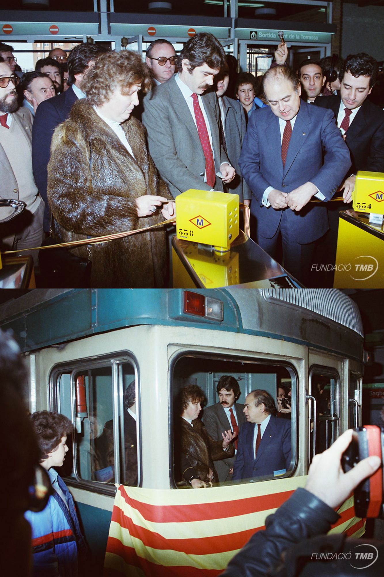 Imatges de la inauguració del tram Santa Eulàlia - Torrassa de línia 1 / Arxiu TMB