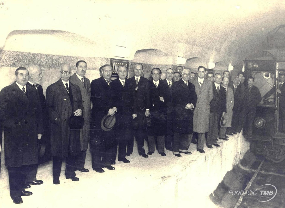 Acte inaugural de l'estació, el 20 de febrer del 1934 / Foto: Arxiu TMB