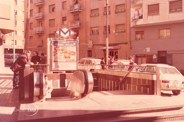 Fins al 1982 l'estació de Can Vidalet s'anomenava Maladeta / Foto: Arxiu TMB