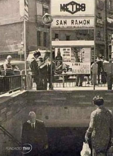 Estació de metro de Collblanc, amb el nom original San Ramón l'any 1973 / Foto: Arxiu TMB