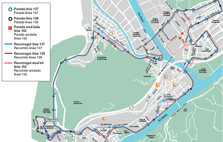 Plànol amb el recorregut de les dues noves línies circulars / Font: TMB