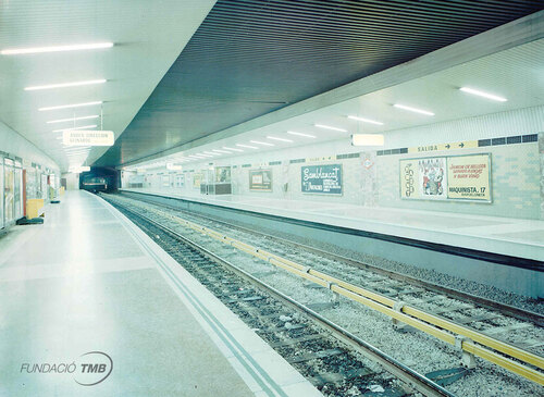 Aspecte de l'estació de Barceloneta de l'L4 l'any 1977, un any després de la seva inauguració / Foto: Arxiu Fundació TMB (Puigfarran)
