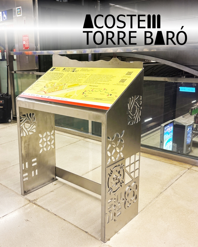 Imatge del panell de l'estació de metro de Canyelles / Foto: Escola Deià
