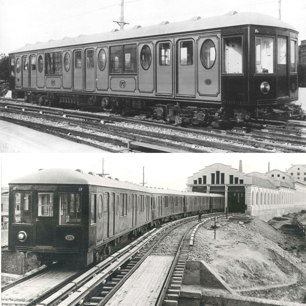 Imatges del tren de la sèrie 100 / Fotos Arxiu TMB