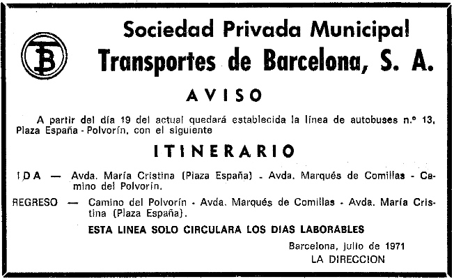 Anunci publicat a 'La Vanguardia' el 18 de juliol del 1971