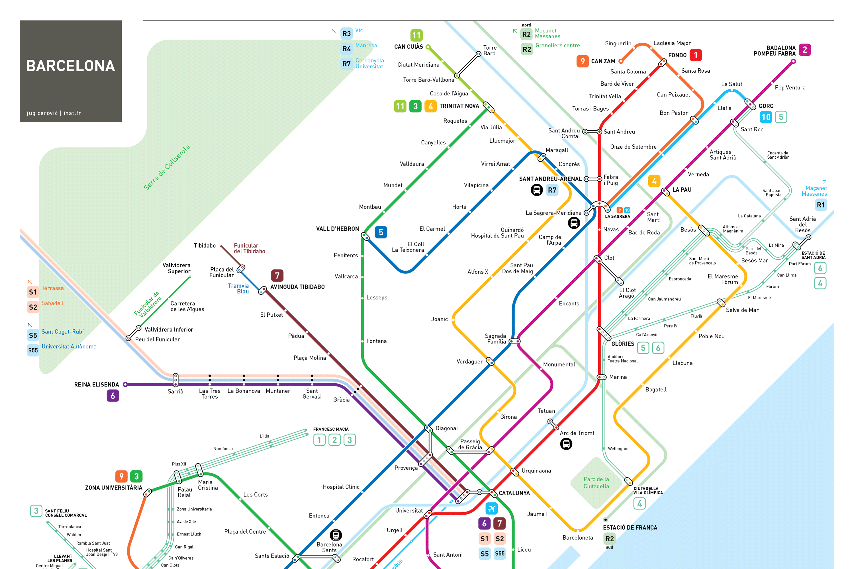 Detall del plànol del metro de Barcelona de Jug Cerovic
