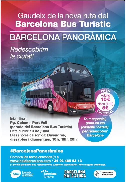 Cartell informatiu de la ruta Barcelona Panoràmica