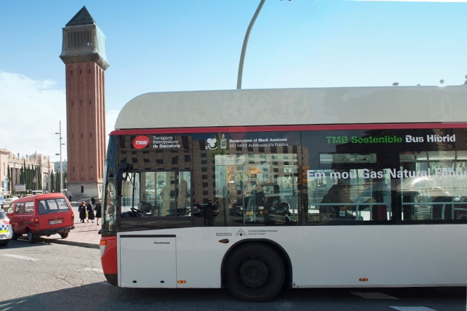 Autobús de gas natural comprimit transformat en híbrid / Foto: Miguel Ángel Cuartero