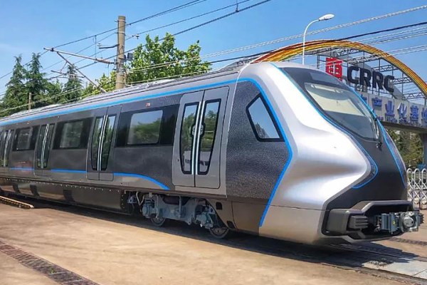 El prototip de metro que s'ha provat a Quingdao en una imatge publicada a Metro Report International