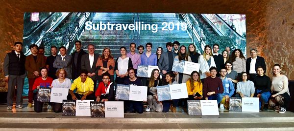 Guanyadors, finalistes, organitzadors i patrocinadors del Subtravelling 2019 / Foto: Pep Herrero (TMB)