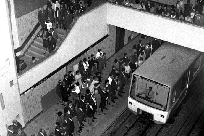 Visita d'empleats del metro de Mont-real a les noves instal·lacions, el 1966 / Foto: Arxiu STM