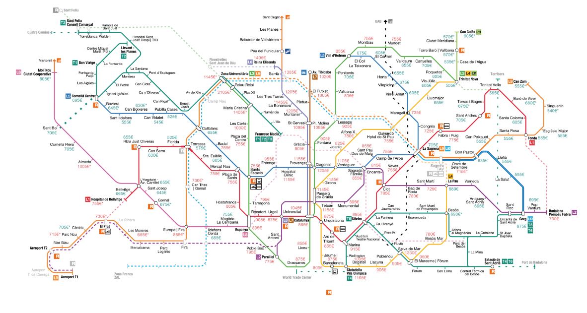 Mapa relació preus lloguer per estacions de metro / El Confidencial