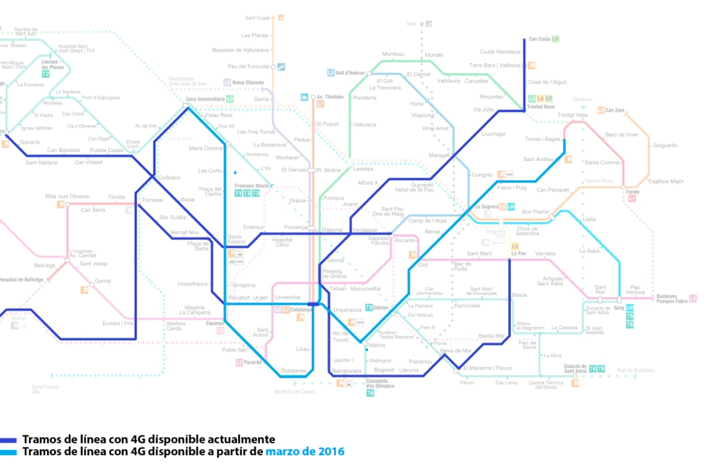 Mapa amb les estacions de metro amb cobertura de Movistar / Foto: Movistar