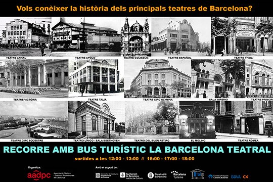 Imatge promocional del recorregut amb Bus Turístic per la Barcelona teatral 