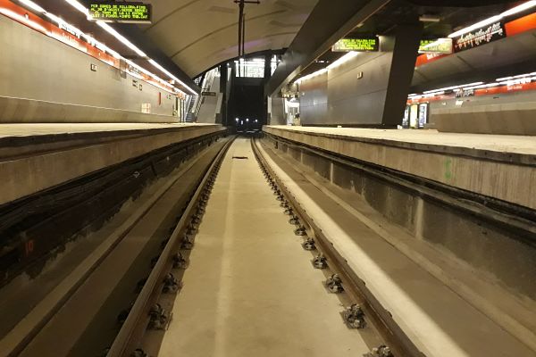 Nova plataforma de via a l'estació de Sant Andreu / Foto: TMB