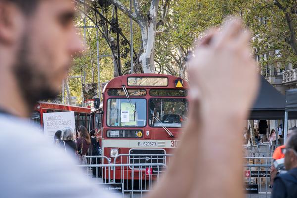 Exhibició d'Autobusos Clàssics a Passeig de Gràcia / Foto: Pep Herrero (TMB)