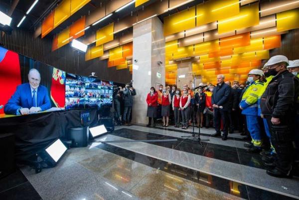 Vladímir Putin intervé en la inauguració de les noves estacions del metro de Moscou / Foto: Ajuntament de Moscou