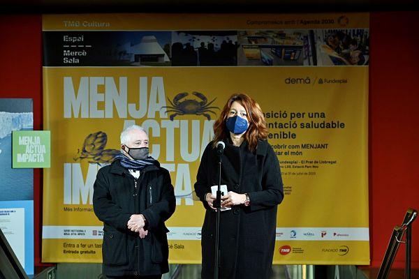 La presidenta de TMB, Laia Bonet, i el director de Fundesplai, Josep Gassó, en la inauguració / Foto: Pep Herrero (TMB) 