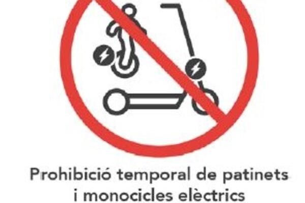 Logo prohibició temporal patinets a TMB. /Foto: ATM