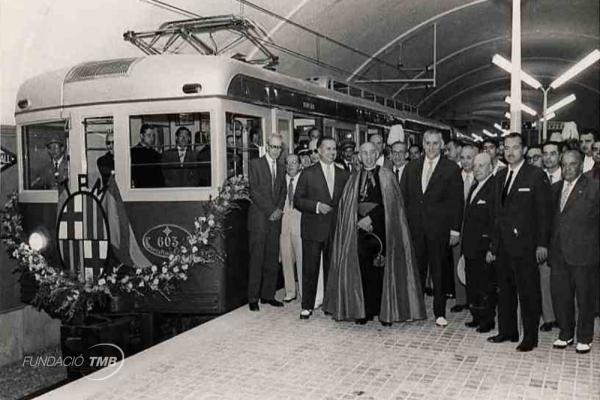 Inauguració de la línia II (Sagrera-Vilapiscina), 21 de juliol de 1959 / Arxiu TMB