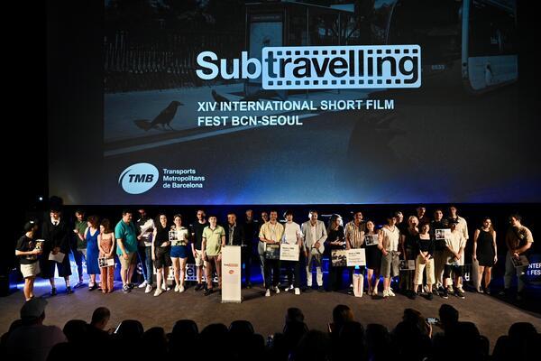 Els guanyadors de la 1a edició del Subtravelling ./Foto: Pep Herrero (TMB)