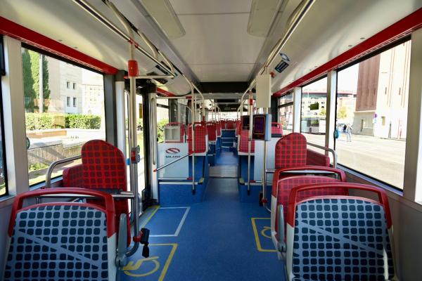 Interior del nou bus d'hidrogen articulat. /Foto: M. A. Cuartero (TMB)