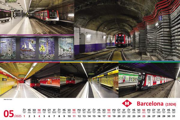 Pàgina mes de maig amb el metro de Barcelona com a protagonista / Font: Boris Kogut