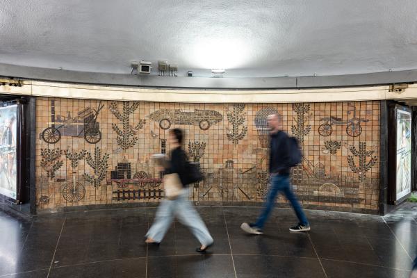 Imatge mural rotonda del transport / Foto: Pep Herrero (TMB)