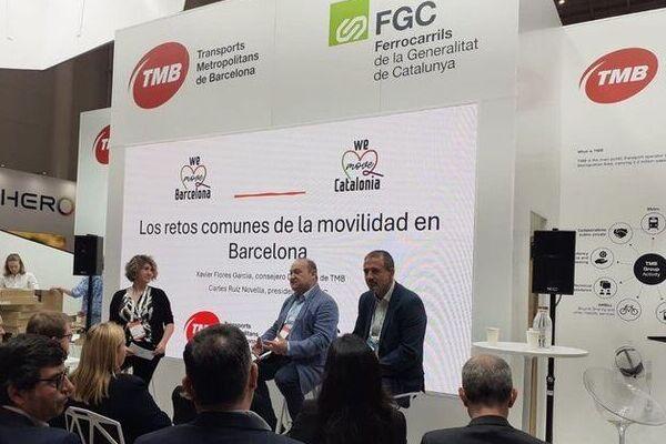 Imatge de l'estand de TMB i FGC a la UITP Summit d'Hamburg / Font:  TMB