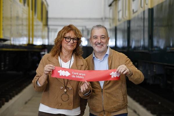 Inauguració de l'exposició de trens pel centenari del metro.