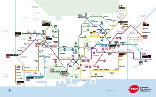 Mapa dels punts Música al metro / Imatge: TMB