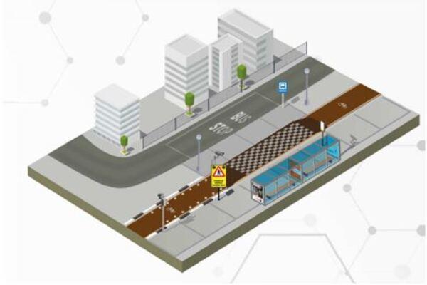 Parada de bus amb carril bici / Imatge: EIT Urban Mobility
