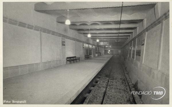 La desapareguda estació de Ferran l'any 1946 / Foto: Arxiu Fundació TMB (Brangulí)