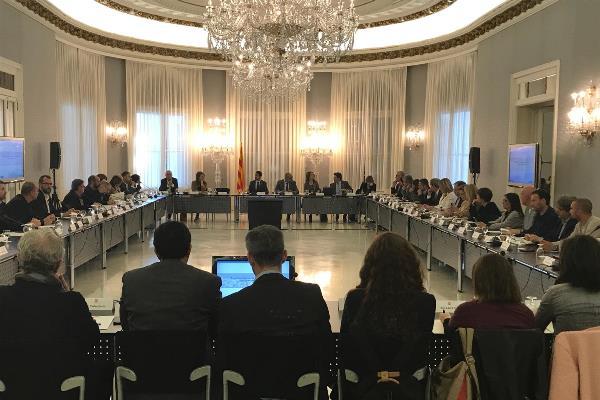 Un moment de la cimera reunida ahir al Palau de Pedralbes / Foto: Generalitat de Catalunya
