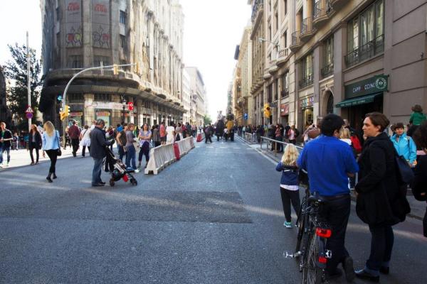 Imatge de la La Via Laietana tallada el Dia Sense Cotxes del 2015 / Foto: Ajuntament de Barcelona