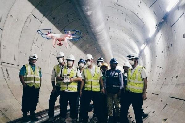Drones per inspeccionar automàticament la xarxa de túnels del metro de Singapur / Foto: Land Transport Authority