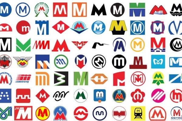 Exemples de logos de diferents xarxes de metro del món