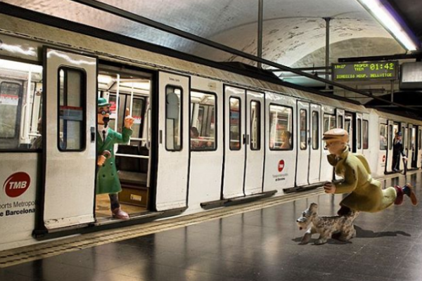 Tintín al metro / Foto: Xavier Sanfulgencio