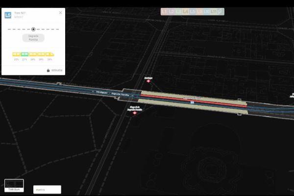 El vídeo mostra la visualització en 3D de dades com l'ocupació dels trens / Imarge: Vídeo de Geomatico