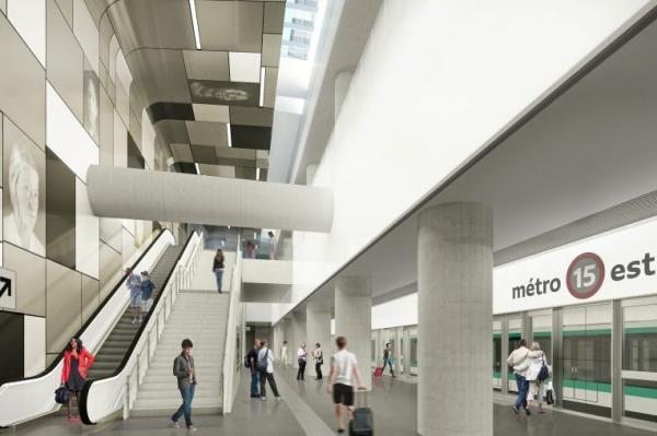 Simulació d'una de les estacions del futur metro exprés de París / Foto: Societé du Grand Paris