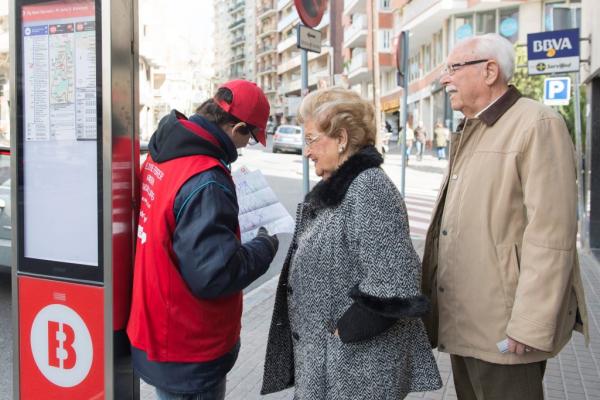Informador de la nova xarxa de bus / Foto: Miguel Ángel Cuartero