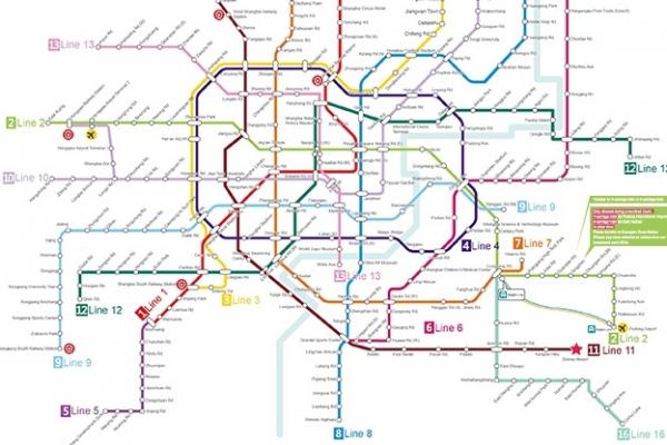 Detall del mapa del metro de Xangai / Imatge: web del metro de Xangai