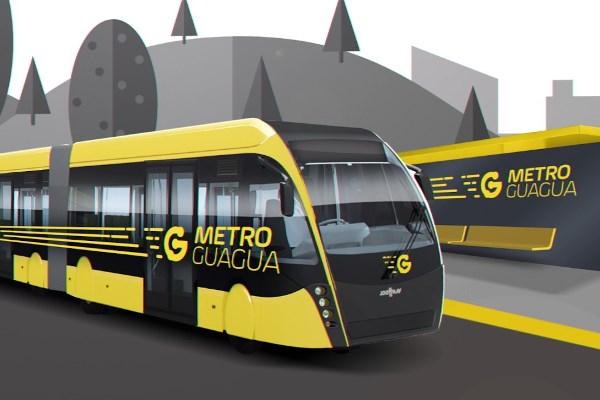 Imatge virtual del futur autobús ràpid de Las Palmas