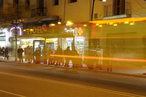 Parada d'autobús a Barcelona / Foto: Pep Herrero