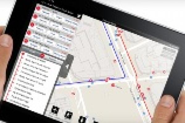 Aplicació TMB Maps oberta en un iPAD