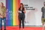 Laia Bonet durant l'acte Orgull per la diversitat. /Foto: PEP HERRERO (TMB)