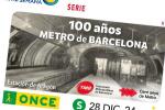 Imatge del cupó de l'ONCE dedicat al centenari del metro de Barcelona / Imatge: TMB i ONCE